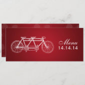 Rouge tandem de vélo de menu simple de mariage (Devant / Derrière)