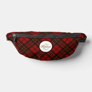 Rouge tartan plaid hiver élégant Monogramme