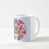 rouge, tasse blanche classique d'Odin (Devant droit)