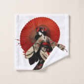 Rouge tendance blanc et noir Kabuki (Gant de toilette)