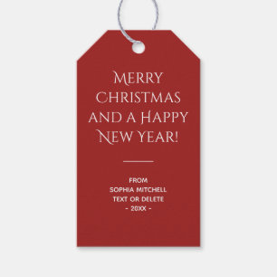 Rouge traditionnel - Étiquettes cadeaux minimalist