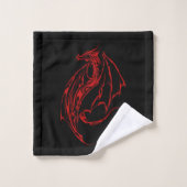 Rouge Tribal Dragon Noir (Gant de toilette)