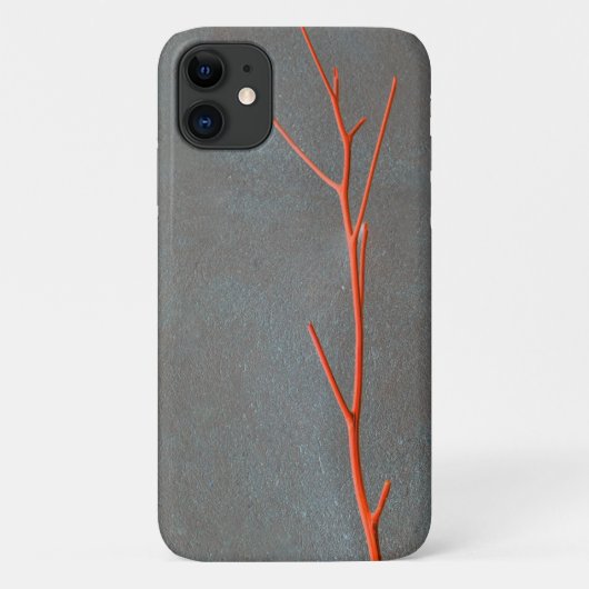 Rouge Twig Gris béton texture iPhone 11 Coque (Dos)