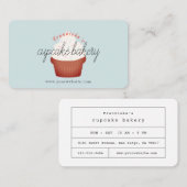 Rouge Velvet Cupcake Boulangerie bleu clair Carte (Devant / Derrière)
