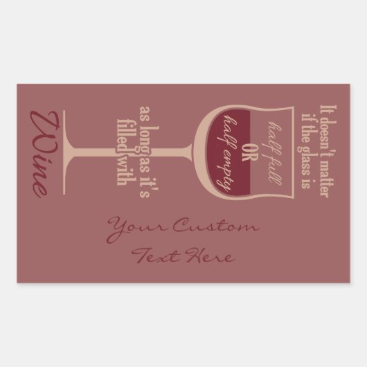 Rouge Verre de vin autocollants personnalisés (Devant)