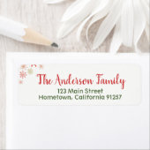 Rouge Vert aquarelle Snowflake Étiquettes de adres (En situation)