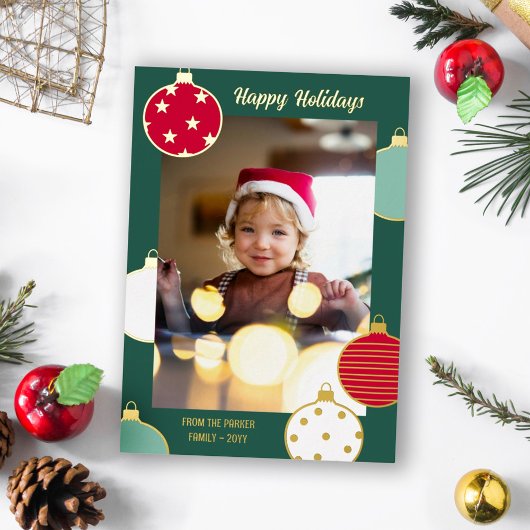 Rouge Vert blanc Noël Baubles Joyeuses Vacances