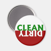 Rouge vert Clean Lave-vaisselle Magnet (Recto/Verso)