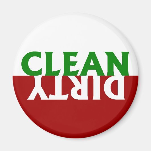Rouge vert Clean Lave-vaisselle Magnet (Devant)