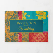 Rouge vert couleur ORIENTAL - Carte d'invitation (Page de couverture)