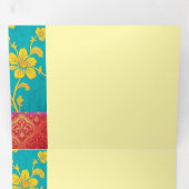 Rouge vert couleur ORIENTAL - Carte d'invitation (Intérieur en premier)