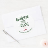 Rouge Vert Cuit Avec Amour Sticker Étiquette Maiso (Enveloppe)