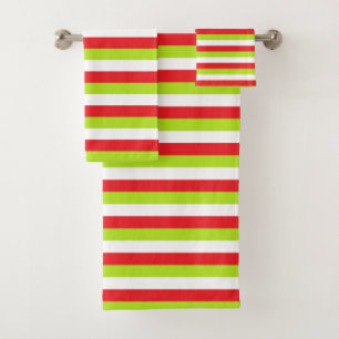 Rouge, vert de chaux et rayures de blanc