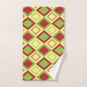 Rouge vert diamant géométrique (Serviette à main)