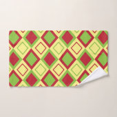 Rouge vert diamant géométrique (Serviette à main)