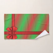 Rouge Vert Enveloppé Cadeau Vacances Salle de bain (Serviette à main)