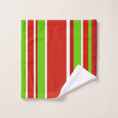 Rouge vert et blanc (Gant de toilette)
