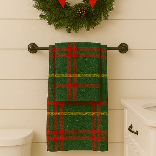 Rouge vert et or étincelant Noël Plaid