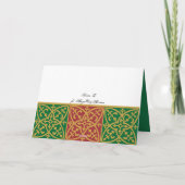 Rouge Vert Fleur de Lis Cartes de fin de année (Dos)