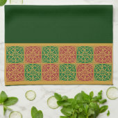 Rouge Vert Fleur de Lis Serviette Motif de vacance (Plié)