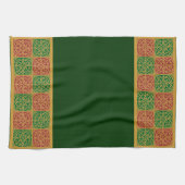 Rouge Vert Fleur de Lis Serviette Motif de vacance (Horizontal)