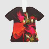 Rouge Vert Floral Moderne Art Abstrait Motif #02 (dos)