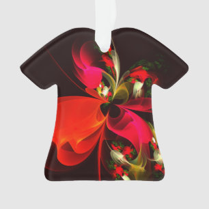 Rouge Vert Floral Moderne Art Abstrait Motif #02