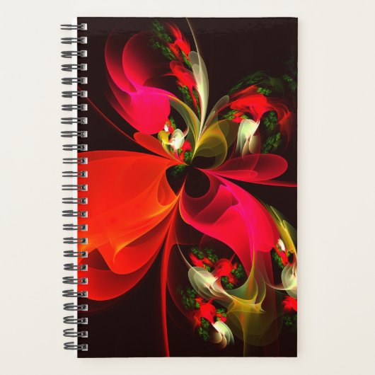 Rouge Vert Floral Moderne Art Abstrait Motif #02 (Devant)