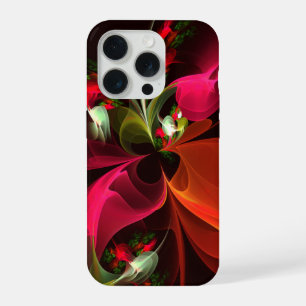 Rouge Vert Floral Moderne Art Abstrait Motif #02