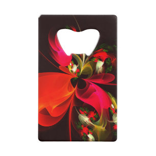 Rouge Vert Floral Moderne Art Abstrait Motif #02