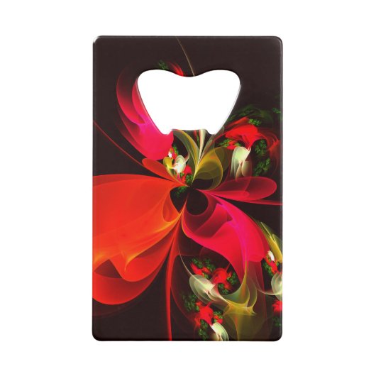 Rouge Vert Floral Moderne Art Abstrait Motif #02 (Devant)
