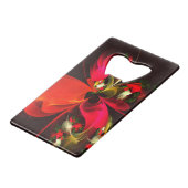Rouge Vert Floral Moderne Art Abstrait Motif #02 (Devant Angle)