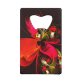 Rouge Vert Floral Moderne Art Abstrait Motif #02 (Dos)