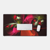 Rouge Vert Floral Moderne Art Abstrait Motif #02 (Clavier et souris)