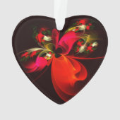 Rouge Vert Floral Moderne Art Abstrait Motif #02 (dos)