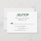 Rouge Vert foncé Blanc Plaine Simple Mariage Carte (Devant)