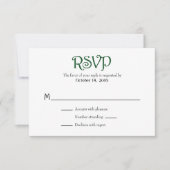 Rouge Vert foncé Blanc Plaine Simple Mariage Carte (Devant)
