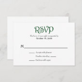 Rouge Vert foncé Blanc Plaine Simple Mariage Carte (Devant / Derrière)