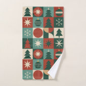 Rouge Vert Mmilieu du siècle moderne À damiers vac (Serviette à main)