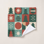 Rouge Vert Mmilieu du siècle moderne À damiers vac (Gant de toilette)