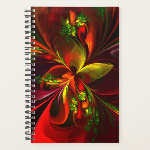 Rouge vert moderne Floral Abstrait Art Motif #05