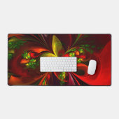 Rouge vert moderne Floral Abstrait Art Motif #05 (Clavier et souris)