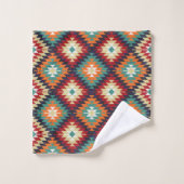 Rouge vert orange jaune noir blanc oriental Kilim (Gant de toilette)