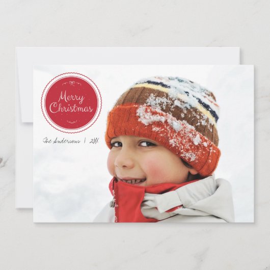 Rouge & Vert Ornements de Noël Carte photo de vaca (Devant)