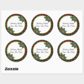 Rouge vert Plaid avec Stickers Holly Custom Holida (Feuille)