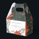 Rouge vert Poinsettia Floral Simple Business<br><div class="desc">Souhaitez des vacances heureuses à vos clients et à vos clients avec ce Ballotin moderne poinsettia floral en rouge et vert.</div>