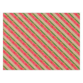 Rouge vert rayé saint joyeux nappe brillante (Devant (Horizontal))