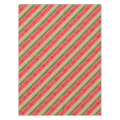 Rouge vert rayé saint joyeux nappe brillante (Devant)
