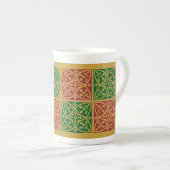 Rouge Vert Vacances Gothique Os Chine Mug (Devant droit)