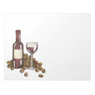 Rouge Vin Verre Bouteille Vin Bar Cadeau Bloc-note